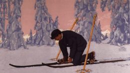 Carl Kunst: Plakat für ein Sportwarengeschäft (Detail), um 1910