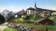 Kaprun mit Kitzsteinhorn, Salzburg. Ansichtskarte, um 1900