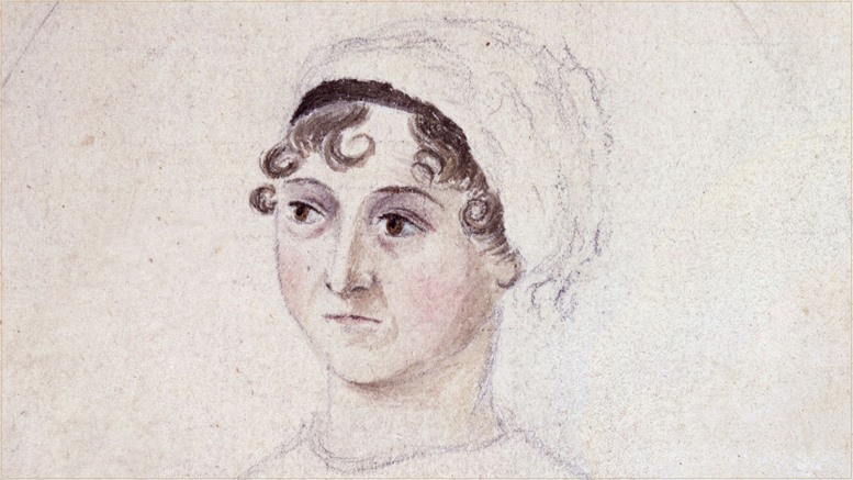 Jane Austen porträtiert von ihrer Schwester Cassandra Austen, ca. 1810 (National Portrait Gallery, London).