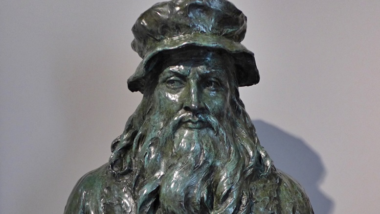 Leonardo da Vinci-Büste im Schloss Clos Lucé.