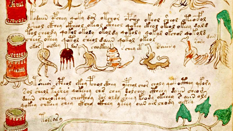 Detail aus dem Voynich-Manuskript