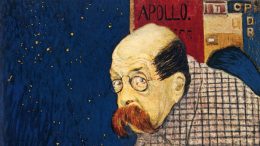 Ausschnitt aus dem Porträt Peter Altenbergs von Gustav Jagerspacher, 1909