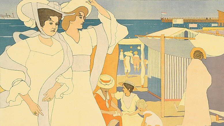 Josef Maria Auchentaller: Ausschnitt aus einem Plakat für das „Seebad Grado“, 1906. Wien Museum