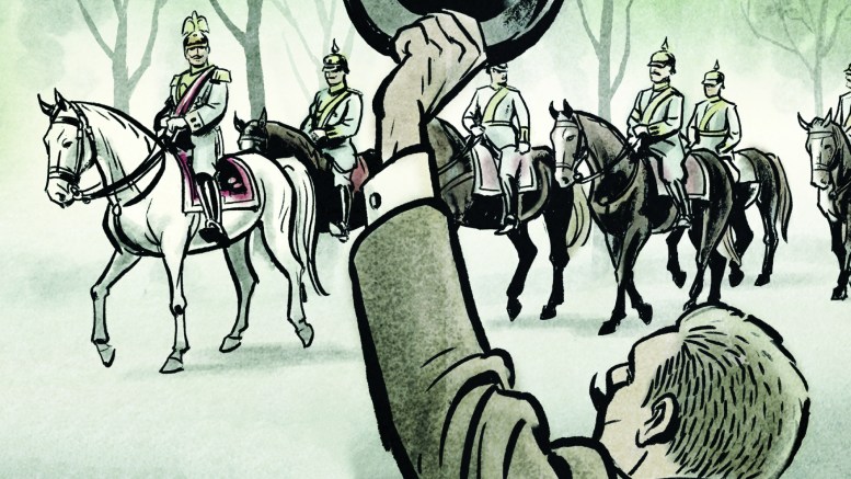 Ausschnitt aus dem Buchcover von Heinrich Manns Roman „Der Untertan“, Reclam Verlag. Illustration © Arne Jysch.