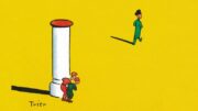 Motiv aus dem von Walter Trier gestalteten Buchcover zu „Emil und die Detektive“
